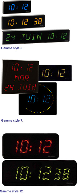 Horloges à led STYLE