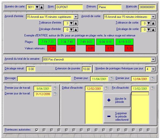 Création du personnel sous W630