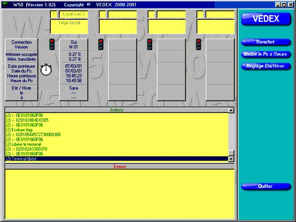 Transfert des pointages avec W630