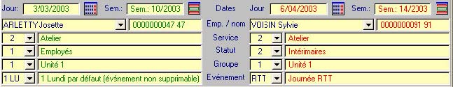 Sélection des critères avec WXT VEDEX